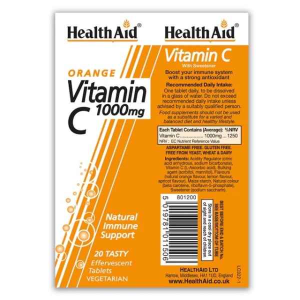 Vitamin C 1g Orange Eff 20's