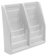 HOLDER LITERATURE 8-POCKET 20-1/4X5X19-3/4 IN GRAY DEF52209