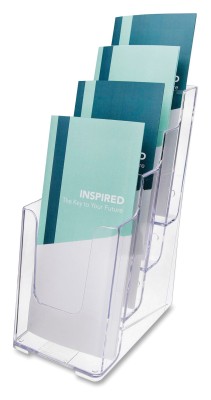 HOLDER LITERATURE/LEAFLET 4-TIER 4-7/8X8X10 IN CLEAR DEF77701