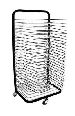 INOVART MOBILE ART DRYING RACK WITH FIXED SHELVES - 18 IN W X 12 IN D X 38 IN H