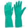 Gauntlets, Nitrile, Green, Flock Lined, Medium (Pair)