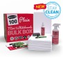 Show-me Bulk Box of 100 x A4 Plain/Plain Whiteboards, pens and erasers plus 2 free cleaners.