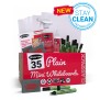 Show-me Classpack of 35 x A4 Plain/Plain Whiteboards, with pens and erasers plus 2 free cleaners.