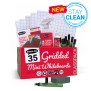 Show-me Classpack of 35 x A4 Gridded/Plain Whiteboards, with pens and erasers plus 2 free cleaners.